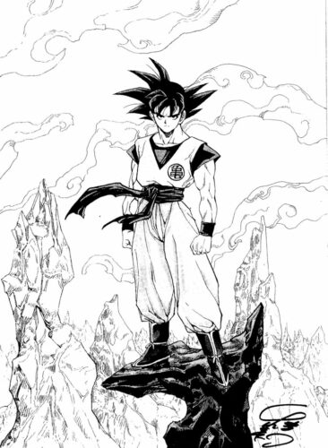 Goku (Dragon Ball) dibujado por Masakazu Katsura